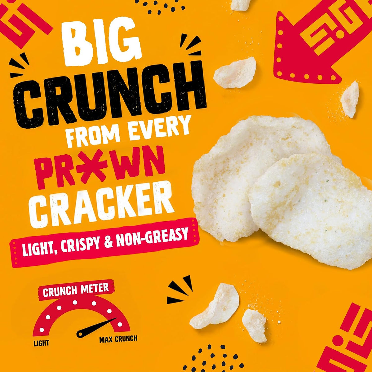 Native Snacks Sweet Chilli Flavour Prawn Crackers, 6 x 60g Bags - Light & Crunchy - Low Calorie & Low Fat Crisps - Vegan Multipack - Ideal for Dipping & Sharing - UK Made Snacks