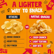 Native Snacks Sweet Chilli Flavour Prawn Crackers, 6 x 60g Bags - Light & Crunchy - Low Calorie & Low Fat Crisps - Vegan Multipack - Ideal for Dipping & Sharing - UK Made Snacks