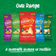 CheeseO's Crunchy Baked Cheddar Cheese Onion Crisps Pack of 15x20g - Cheddar Bites, Keto Snacks, High Protein Snack, Baked Crisps Low Carb Gluten Free Vegetarian Savoury Snack